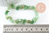 Bracelet élastique chips aventurine verte naturelle 50mm, x1 (G5668)