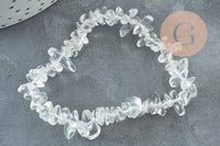 Bracelet élastique chips cristal de roche naturel 50mm, x1 (G5669)