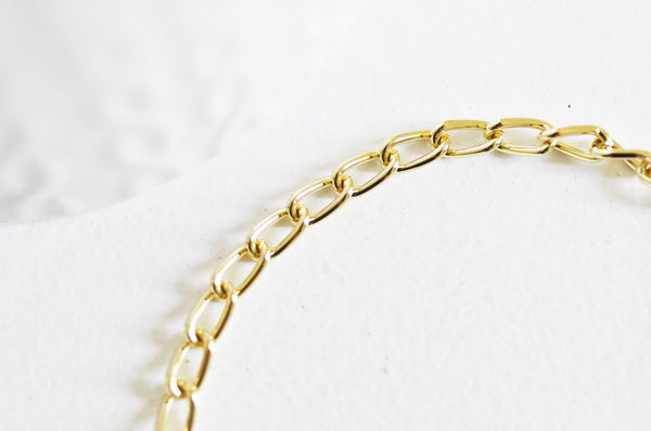 Bracelet gourmette maillons doré 16K 18cm, x1 (G1202)