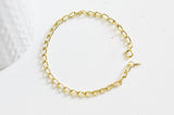 Bracelet gourmette maillons doré 16K 18cm, x1 (G1202)