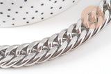 Bracelet gros maillons en inoxydable, fermoir toggle, bracelet homme, x1 (G0273)