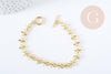 Bracelet grosse maille acier 304 inoxydable doré 19.5cm, x1 (G8890)