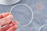 Bracelet jonc laiton Plaqué argent 925 | 70mm, x1 (G8351)