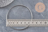 Brazalete liso de acero inoxidable 304, color platino, 65mm, x1 (G11150)