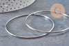 Brazalete liso de acero inoxidable 304, color platino, 65mm, x1 (G11150)