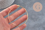 Pulsera esclava lisa bola acero inoxidable 304 dorado 62mm, x1 (G11264)