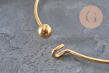 Pulsera esclava lisa bola acero inoxidable 304 dorado 62mm, x1 (G11264)