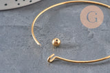 Pulsera esclava lisa bola acero inoxidable 304 dorado 62mm, x1 (G11264)
