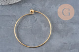Pulsera esclava lisa bola acero inoxidable 304 dorado 62mm, x1 (G11264)