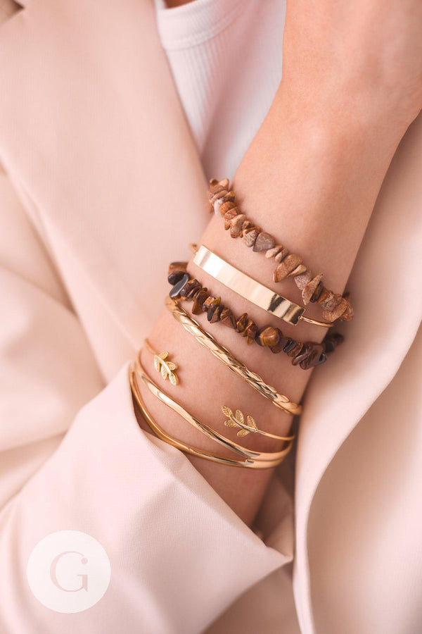 Bracelet jonc ouvert réglable 16k 64mm, x1 (G10174)