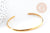 Bracelet jonc ovale ouvert cuivre doré 16k percé 63mm, x1 (G7633)