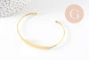 Bracelet jonc réglable laiton doré 18K 64mm, x1 (G1241)