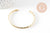 Bracelet jonc réglable laiton doré tresse 14k 50mm, x1 (G0478)