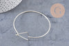 Bracelet jonc réglable triangle laiton argenté 60mm, x1 (G1812)