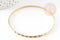 Bracelet jonc strié acier inoxydable doré 14k 71mm, x1 (G5961)