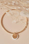 Bracelet jonc texturé à personnaliser Acier Inoxydable 304 avec Médaille étoile & nacre, x1 (ADN7)
