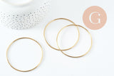 Bracelet jonc tibétain 2mm acier 201 inoxydable doré 66mm x1 (G9801)