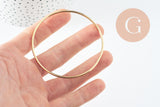 Bracelet jonc tibétain 2mm acier doré 66mm x1 (G9801)