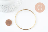 Bracelet jonc tibétain 2mm acier doré 66mm x1 (G9801)