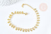 Bracelet laiton doré maille fantaisie pastille 17.5cm, x1 (G8080)