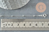 Bracelet maille boule fine argent 925 massif 17.7cm, x1 (G9431)