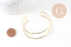 Bracelet manchette jonc réglable laiton 18k 51mm, x1 (G5261)