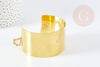 Bracelet manchette réglable laiton doré avec chainette 40mm, x1 (G0792)