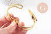Bracelet manchette ressort laiton brut 47x60mm, x1 (G2710)