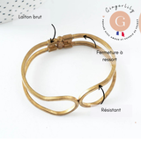 Bracelet manchette ressort laiton brut 60mm, x1 (G1148)