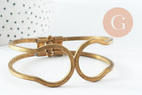 Bracelet manchette ressort laiton brut 60mm, x1 (G1148)