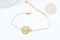 Bracelet médaille étoile oeil protecteur acier doré 304 inoxydable 25mm, idée cadeau anniversaire fête des mères femme, x1 G8797