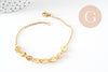 Bracelet pastilles acier doré 14k, acier chirurgical, sans nickel, 20cm, x1 (G0563)