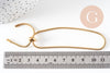 Bracelet réglable chaine serpent acier inoxydable doré, fermoir frein, sans nickel, 14k 2mm/ 27cm, x1 (G5496)