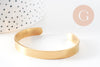 Bracelet réglable jonc lisse acier 304 inoxydable doré 50x63mm, x1 (G4912)