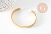 Bracelet réglable jonc lisse acier 304 inoxydable doré 50x63mm, x1 (G4912)
