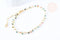 Bracelet réglable perles tourmaline laiton doré 19cm, x1 (G6978)
