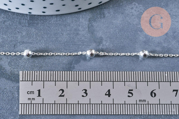 Bracelet satellite argent 925 massif 18cm, x1 (G8337)