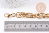Bracelet très grosse maille acier 304 inoxydable doré IP 14k 20.5cm, x1 (G4197)