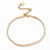 Bracelet tressé coton jaune bleu acier doré 14k 20.5cm, x1 (G6221)