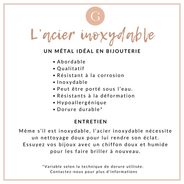 Bracelet trombone striée acier doré 14k inoxydable, fermoir en T, sans nickel, 20.9cm, x1 (G5805)