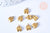 Breloque Chaussures ballerines laiton brut ~7mm, fournitures bijoux création bijoux, x 5 G6552