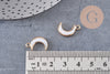 Breloque Lune nacre blanche naturelle laiton doré 16.5mm, x1 (G2870)