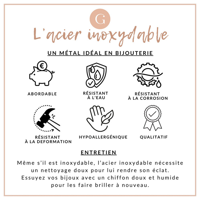 Breloque Perle d'eau douce naturelle Keshi blanche acier 304 inoxydable doré, x1 (G11129)