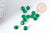 Breloque Ronde zircons vert foncé translucides 6mm, création bijoux cristal, x5 G9012