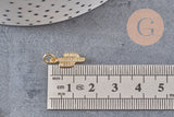 Breloque cactus laiton doré 18k cristal,sans nickel,western États-Unis,pendentif porte bonheur, Pendentif zircon,15mm x1 (G0484)