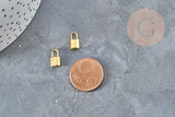Breloque cadenas en acier 304 inoxydable 11mm,fourniture acier inoxydable pour création bijoux, x2 (G2611)