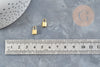 Breloque cadenas en acier 304 inoxydable 11mm,fourniture acier inoxydable pour création bijoux, x2 (G2611)