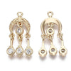 Breloque chandelier laiton doré 18k cristal,sans nickel,création boucles d'oreille zircon,25mm, x1 (G4220)