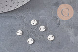 Dije conector redondo acero inoxidable 304 plateado 6mm VÁLIDO