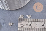 Breloque coquillage acier inoxydable platine 7.5mm, x10 (G4850)